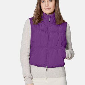 MADELEINE Vest Womens 6 Purple‎ Puffer Quilted Waistcoat Zip Pockets Insulated
